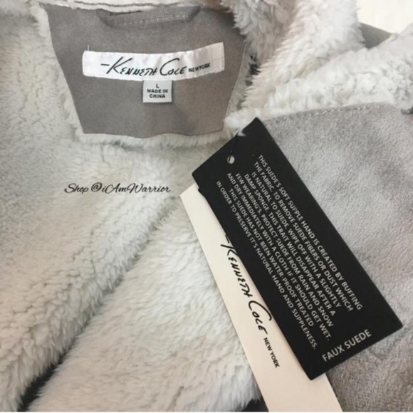 Kenneth Cole NWT vegan suede faux shearling jacket *shop@iamwarrior - Picture 6 of 7